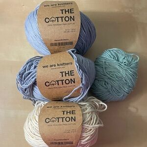 We Are Knitters Cotton Yarn Bundle 3 whole skeins plus partial skein